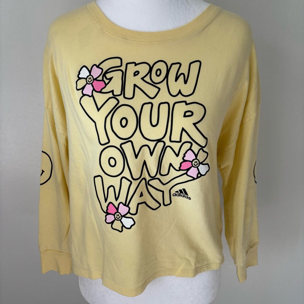 Adidas Pastel Yellow Graphic Top